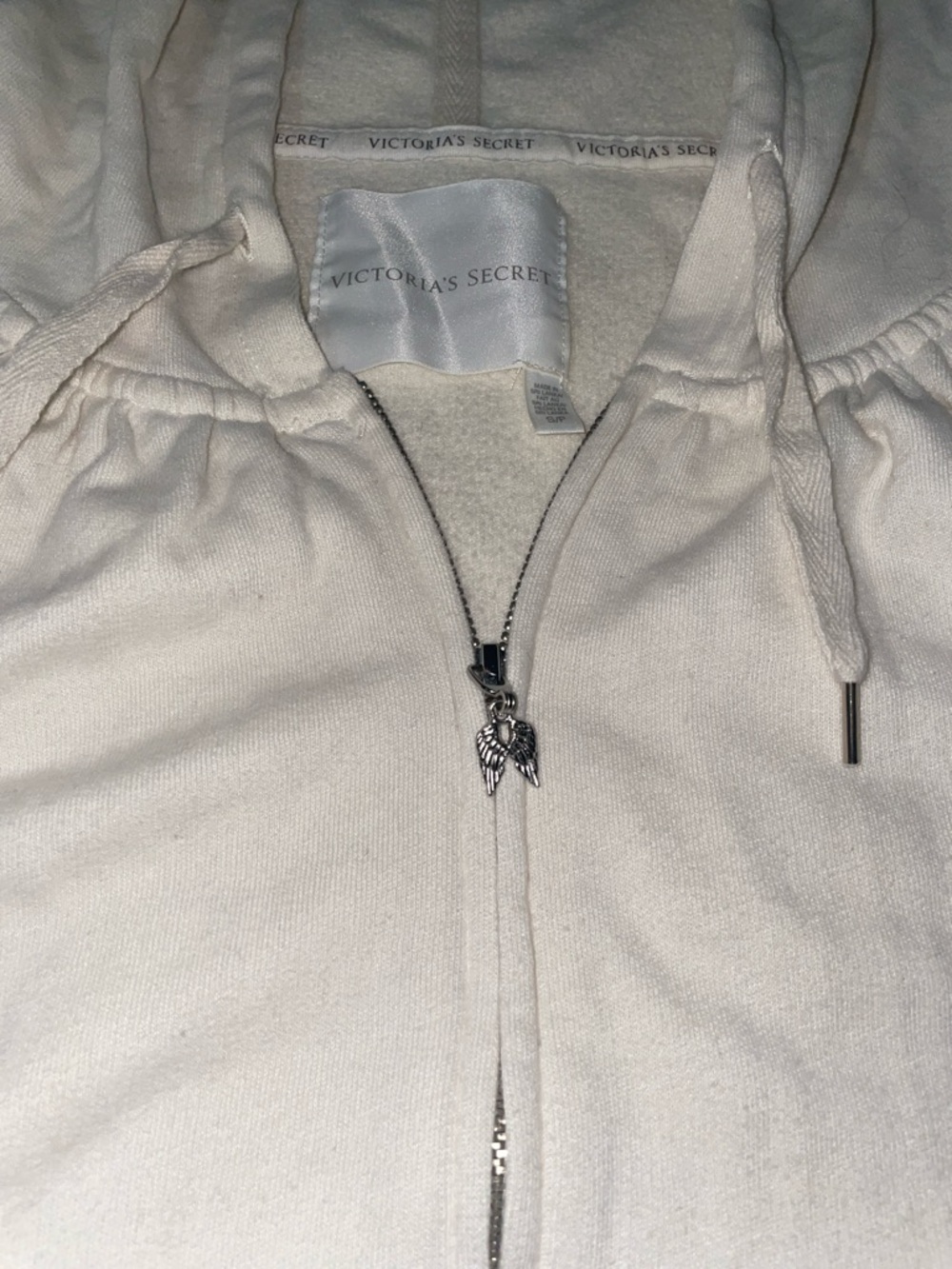 Victoria's Secret Cream Hooded Zip Sweatshirt Sweater Dress Vintage